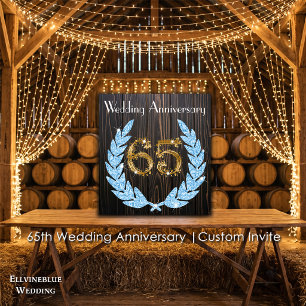 Sapphire Laurel Gold 65. Hochzeitstag Einladung