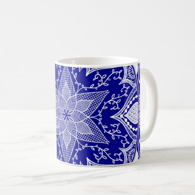 Sapphire Mandala Kaffeetasse (VorderseiteRechts)
