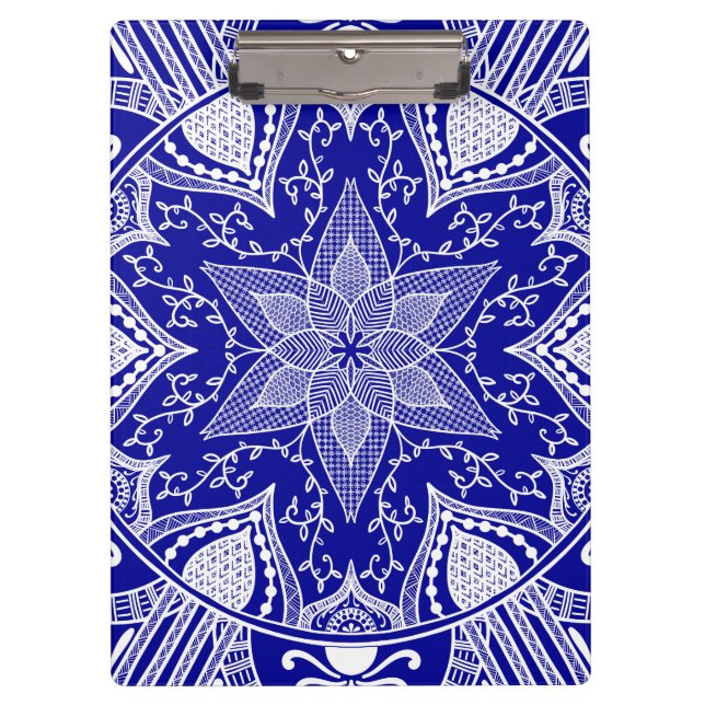 Sapphire Mandala Klemmbrett (Vorderseite)