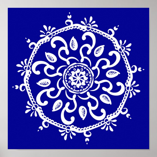 Sapphire Mandala Poster (Vorne)