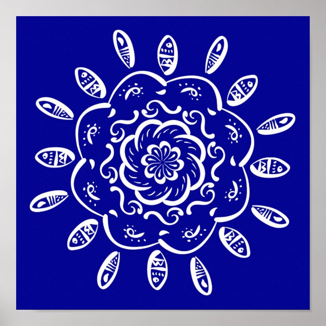 Sapphire Mandala Poster (Vorne)