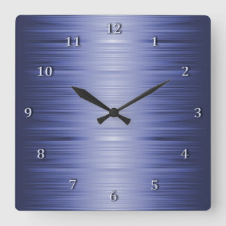 Sapphire ombragé Marine Carré bleu Horloge murale