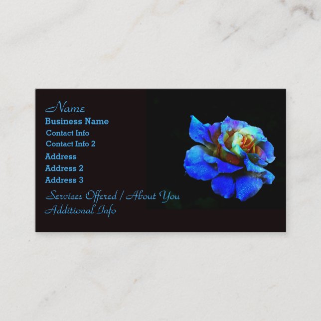 Sapphire Rainbow Rose Business Cards Visitenkarte (Vorderseite)