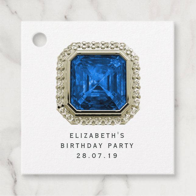 Sapphire September Birthstone Geschenkanhänger (Vorderseite)