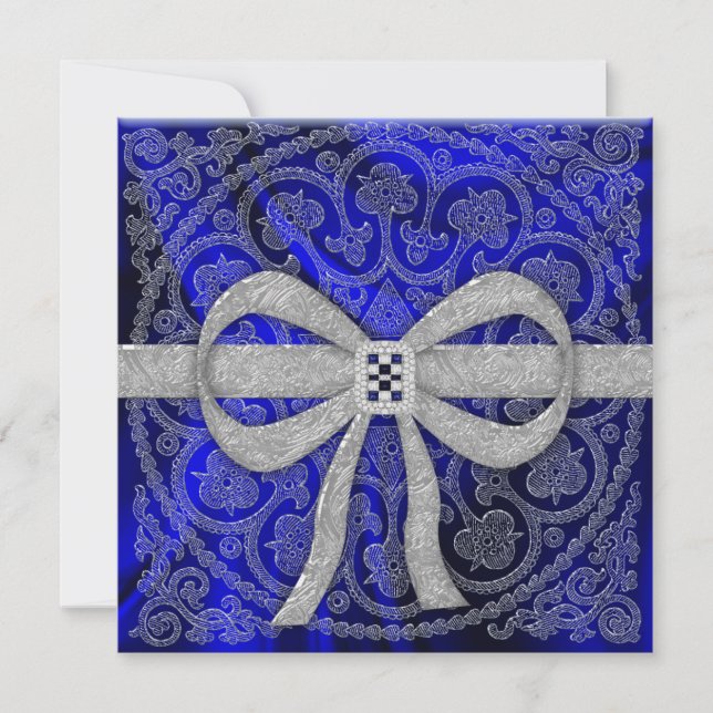 Sapphire Silk Party Einladung (Vorderseite)