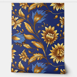 Sapphire Starlit Symphony Botanical Tapete