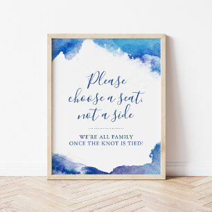 Sapphire Tide Wähle einen Sitz Hochzeitsschild  Poster