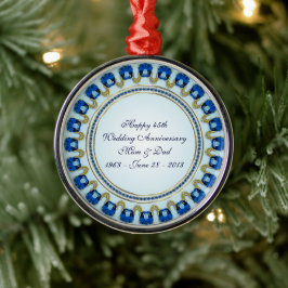 Sapphire Wedding Anniversary Ornament Aus Metall