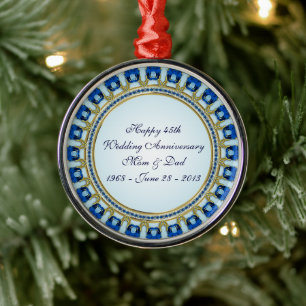 Sapphire Wedding Anniversary Ornament Aus Metall
