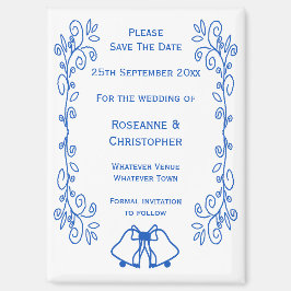 Sapphire Wedding Enregistrer La Date Magnet Bells
