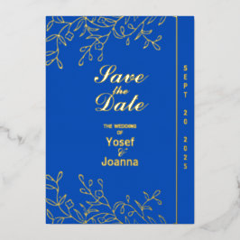 Sapphire Wedding Foil Save the Date Folieneinladung