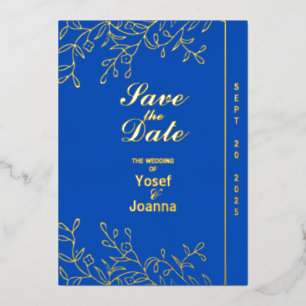 Sapphire Wedding Foil Save the Date Folieneinladung