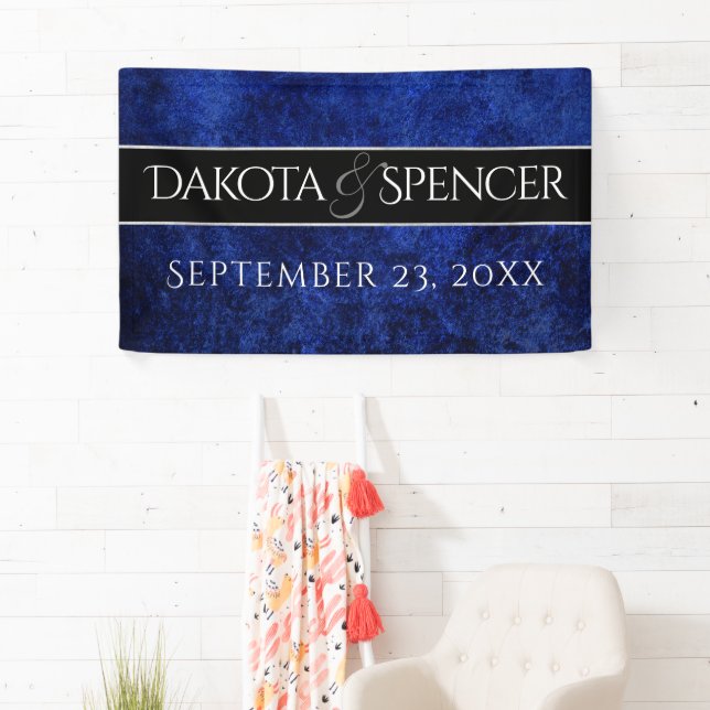 Sapphire Wedding Royal Cobalt Blue Party Modernes Banner (Insitu)