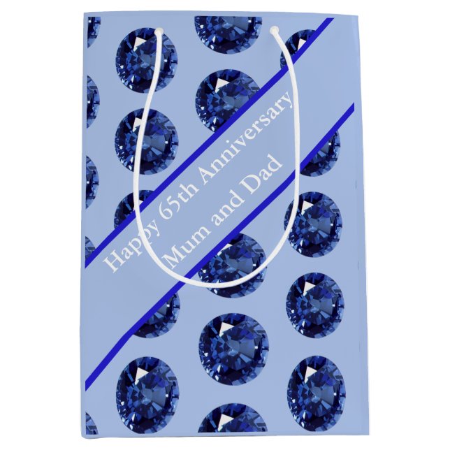 Sapphire zum 65. Jahrestag Mittlere Geschenktüte (Vorderseite)