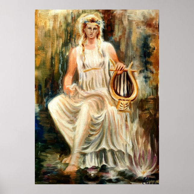 Sappho and her Lydian lyre Poster (Vorne)