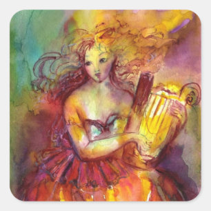 SAPPHO, DANCE, MUSIK UND POETRY QUADRATISCHER AUFKLEBER