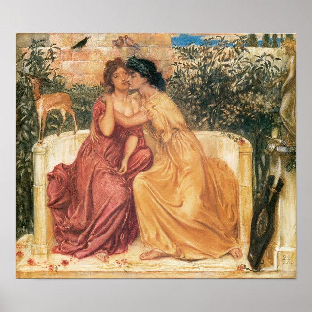 Sappho & Erinna im Garten Mitylene, 1864 Poster (Vorne)