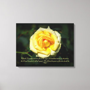 Sappho Quote Gelbe Englische Rose Leinwanddruck