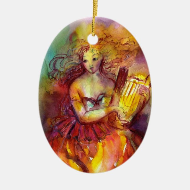 SAPPHO, TANZEN, MUSIK UND POETRY KERAMIK ORNAMENT (Vorne)