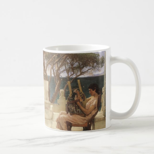Sappho und Alcaeus von Sir Lawrence Alma Tadema Kaffeetasse (Rechts)