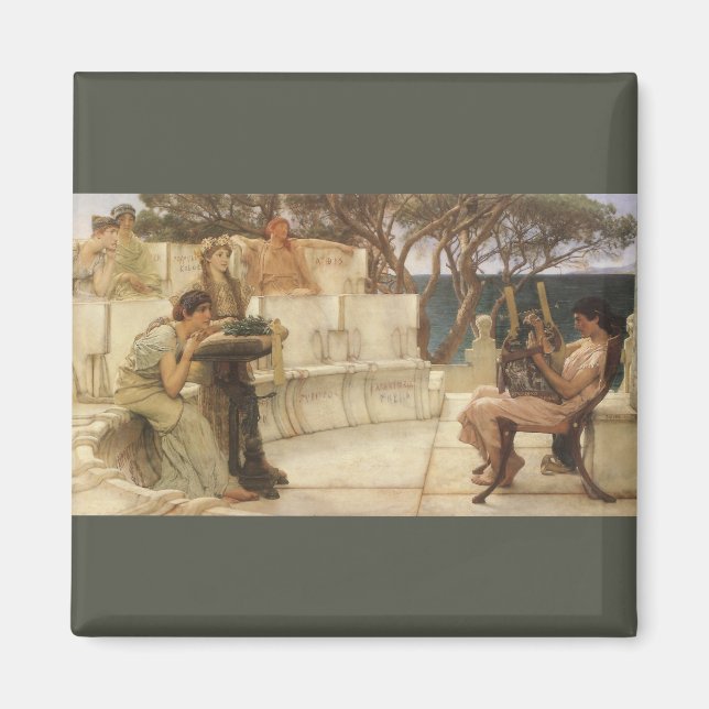 Sappho und Alcaeus von Sir Lawrence Alma Tadema Magnet (Vorne)