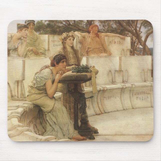 Sappho und Alcaeus von Sir Lawrence Alma Tadema Mousepad (Vorne)