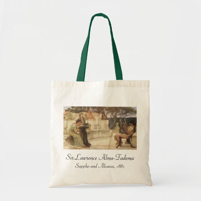 Sappho und Alcaeus von Sir Lawrence Alma Tadema Tragetasche (Vorne)