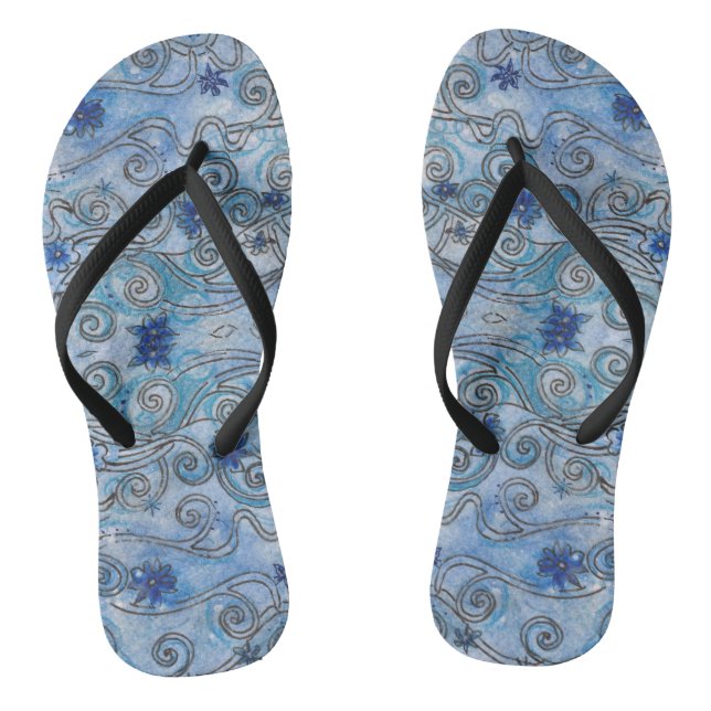 Sapphre Swirls design sur les tongs (Semelle)