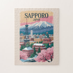 Sapporo Japan Illustration Reise Kunst Vintage