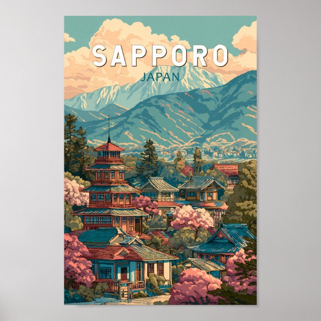 Sapporo Japan Travel Art Vintage Poster (Vorne)