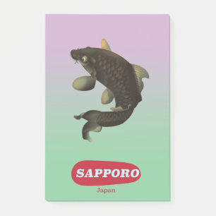 Sapporo Japan Vintage Style Tourismusposter Post-it Klebezettel