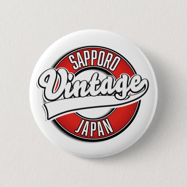 Sapporo japan Vintager Logo-Magnet Button (Vorderseite)