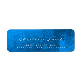 Sappphire Blue Glass Metal Rücksendeadressen-Aufkl