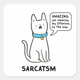 Sar-cat-sm Cat Pun Sticker