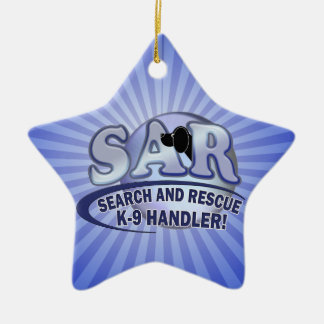 SAR-SUCHE UND LENKER DER RETTUNGS-K-9 KERAMIKORNAMENT