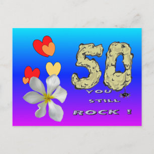 Sara 50. Jubiläums-Herzen Blau Lila Postkarte
