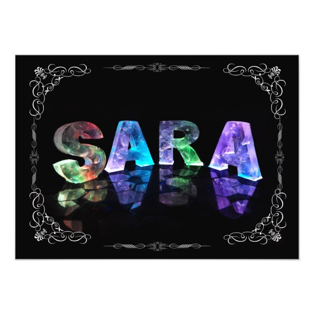 Sara - Der Name Sara in 3D-Leuchten (Foto) Fotodruck (Vorne)