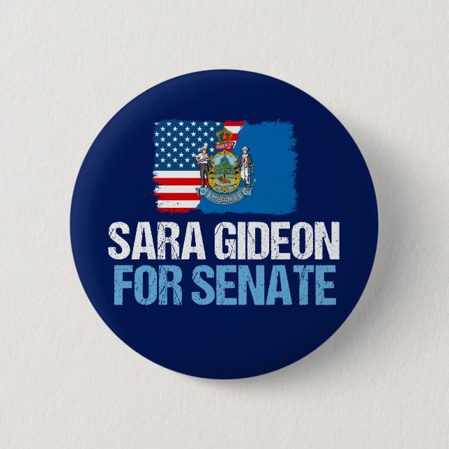 Sara Gideon für Senat Button (Vorderseite)