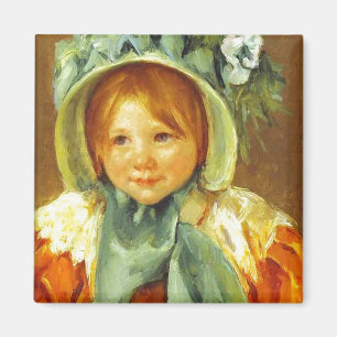 Sara in einem grünen Bonnet. c) 1901, Mary Cassat Magnet