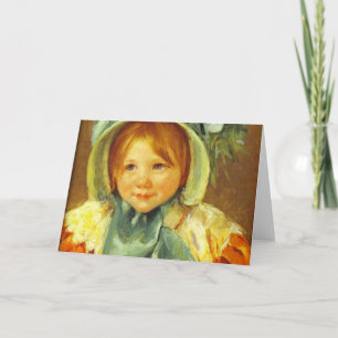 Sara in einem grünen Bonnet. c) 1901, Mary Cassatt Karte