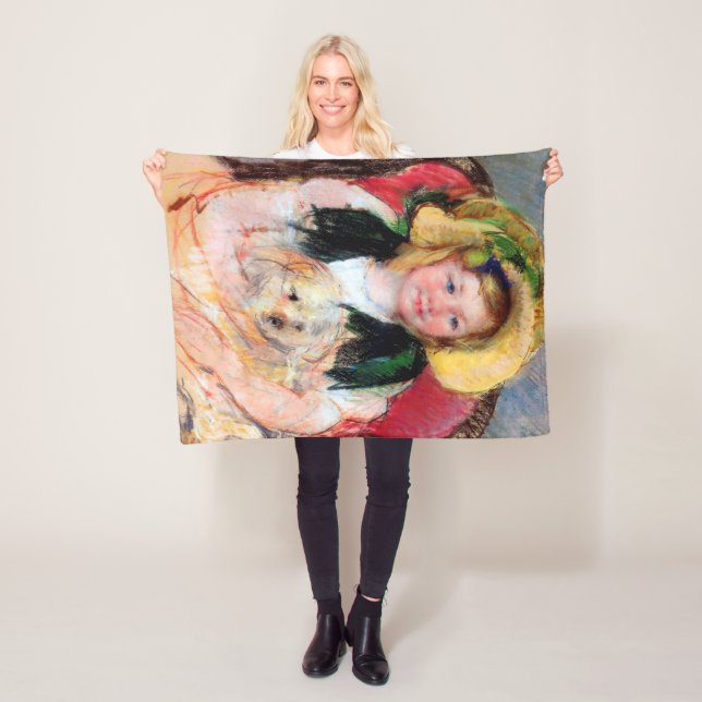 Sara mit ihrem Hund, Cassatt Fleecedecke (Beispiel)