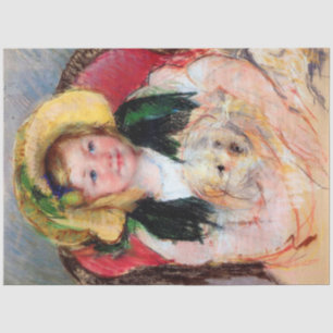 Sara mit ihrem Hund, Cassatt Seidenpapier