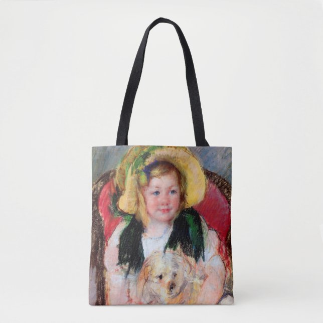Sara mit ihrem Hund, Cassatt Tasche (Vorderseite)
