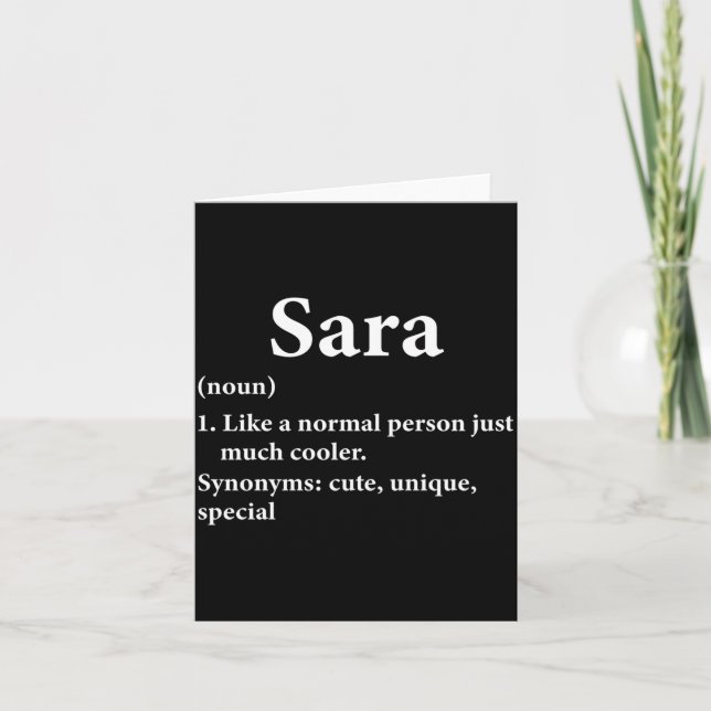 Sara Name Definition lustig D  Karte (Vorderseite)