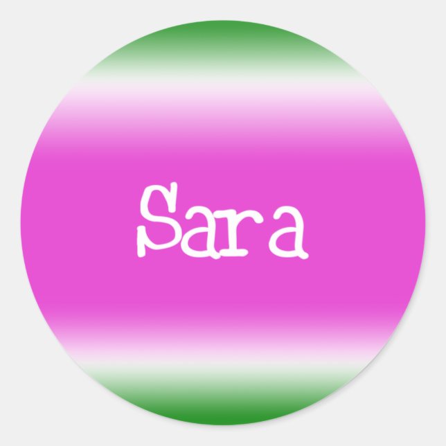 Sara Runder Aufkleber (Vorderseite)