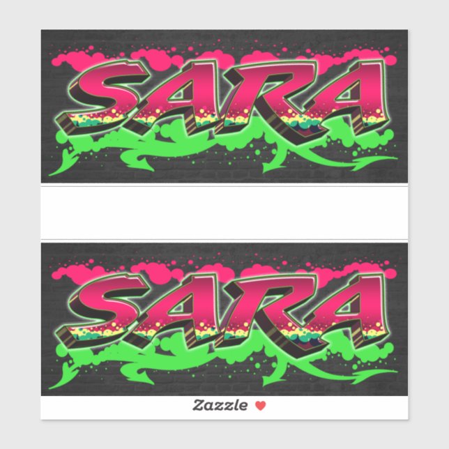 Sara Vorname Name Graffiti Aufkleber Sticker (Blatt)