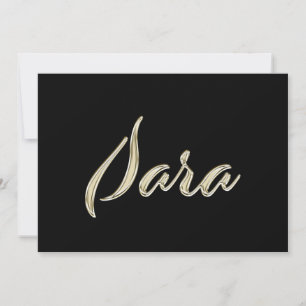 Sara white gold Handwriting Karte