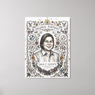 SARA Z. DUTERTE-ORGANISCHES PORTRÄT LEINWANDDRUCK
