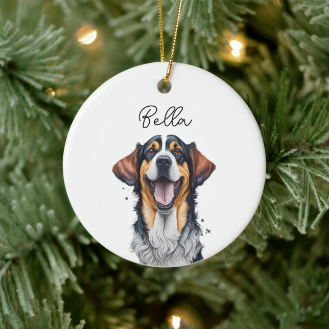 Sarabi Dog Pet Individuelle Name Weihnachten Keramik Ornament (Baum)