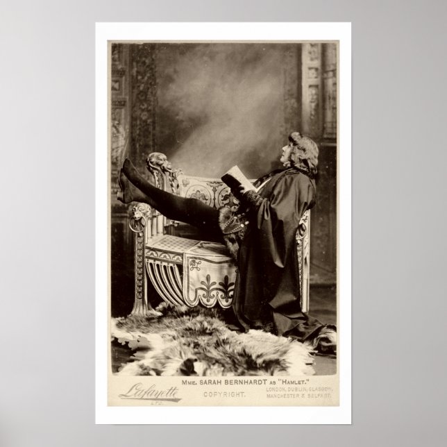 Sarah Bernhardt (1844-1923) als Hamlet 1899 Poster (Vorne)